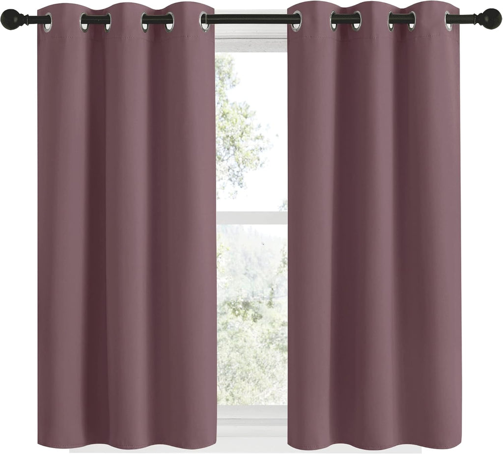 NICETOWN Dry Rose Blackout Shack Curtains Noise Reducing, Thermal Insulated and Privacy Room Darkening Drape Panels for Boy's Guest Room…