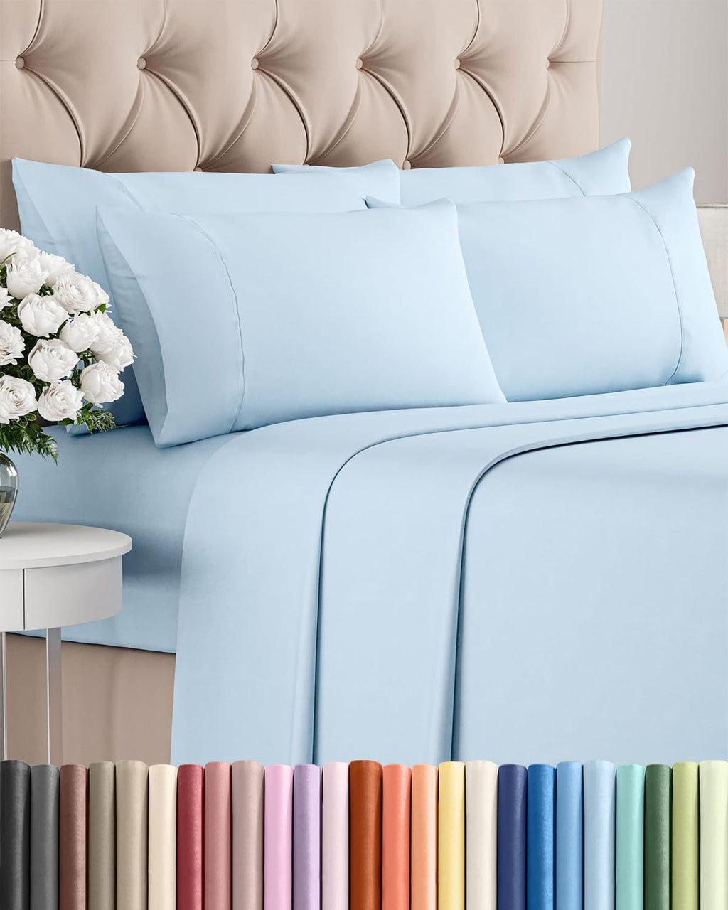 King 6 Piece Sheet Set - Comfy, Breathable & Cooling - Hotel Luxury Bedding for Women, Men, Kids, Teens & Children - 1 Flat & 1 Fitted…