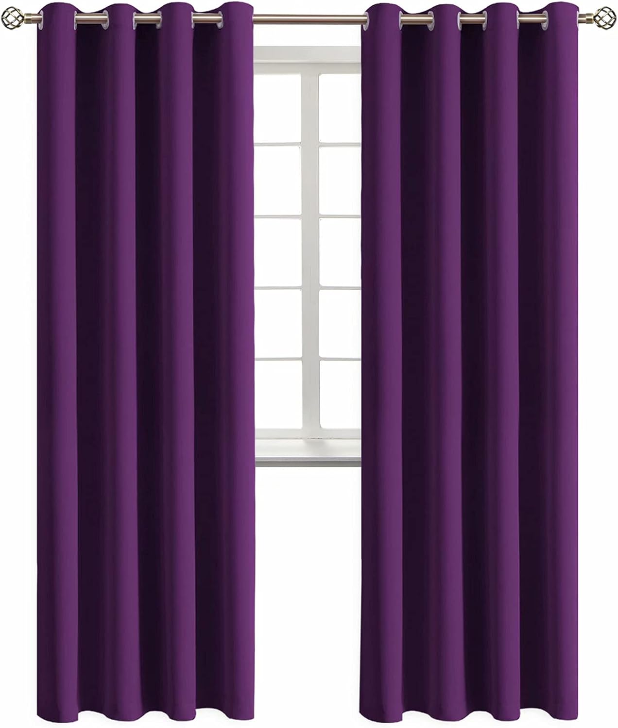 BGment Blackout Curtains - Grommet Thermal Insulated Room Darkening Bedroom and Living Room Curtain, Set of 2 Panels (52 x 84 Inch, Royal P…