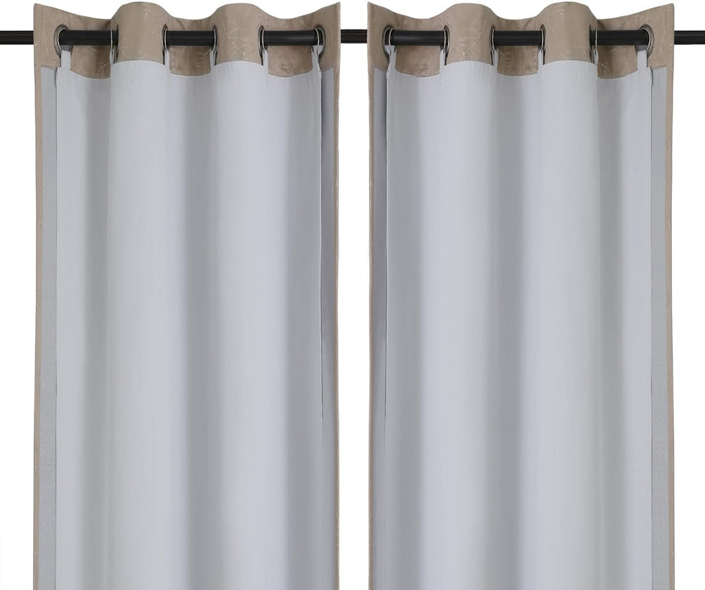Chyhomenyc 2 Panels 100% Blackout Curtain Liners with 13 Rings, Blackout Liners for Behind Curtains for 84 Inch Curtains, Each 40Wx80L, 2…