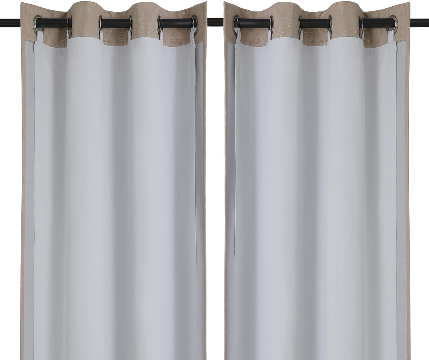 Chyhomenyc 2 Panels 100% Blackout Curtain Liners with 13 Rings, Blackout Liners for Behind Curtains for 84 Inch Curtains, Each 40Wx80L, 2…