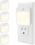 Plug-in Night Light with Motion Sensor, Dusk-to-Dawn Light Sensor, Stepless Dimming LED Night Lights for Bedroom, Hallway, Bathroom, Kids…
