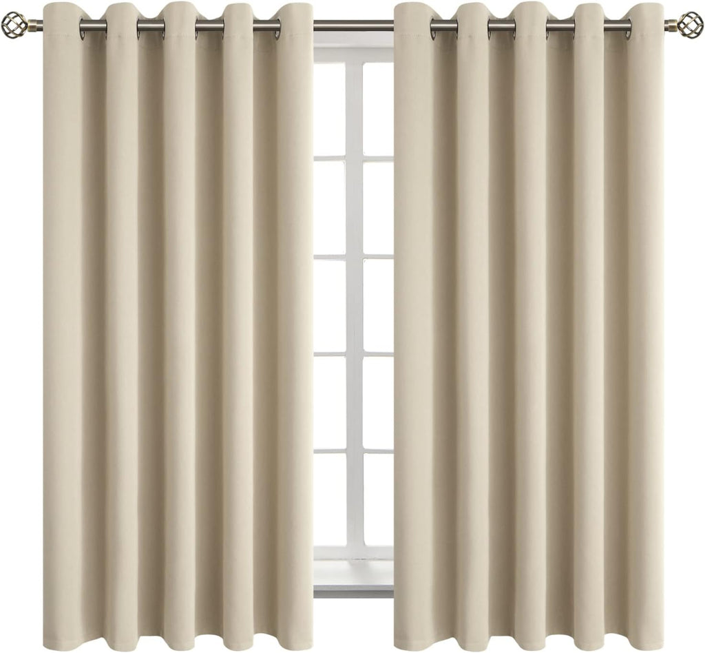 BGment Room Darkening Curtains 63 Inches Long - Grommet Thermal Insulated Drapes Window Treatment Curtains for Bedroom, 2 Panels, 70 x 63 I…