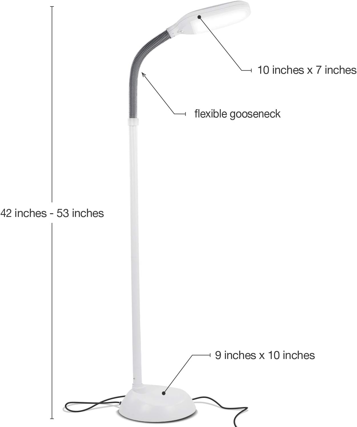 Brightech Litespan - Bright LED Floor Reading Lamp for Over Chair Crafts and Reading, Estheticians' Light for Lash Extensions, Adjustable S…