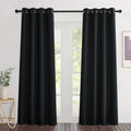 Nicetown Black Blackout Curtains 84 inch Length 2 Panels, Grommet Thermal Insulated Window Treatments Light & Sound Reducing Drapes for Liv…