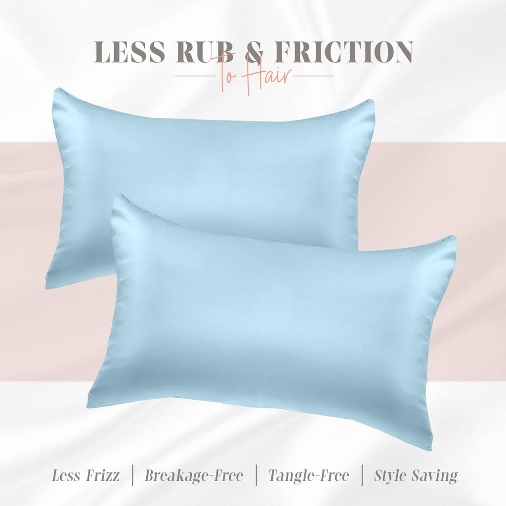 Elegantcomfort Elegant Comfort Silky and Luxurious 2-Piece Satin Pillowcase Set for Healthier Skin and Hair, Hidden Zipper Closure and Beau…