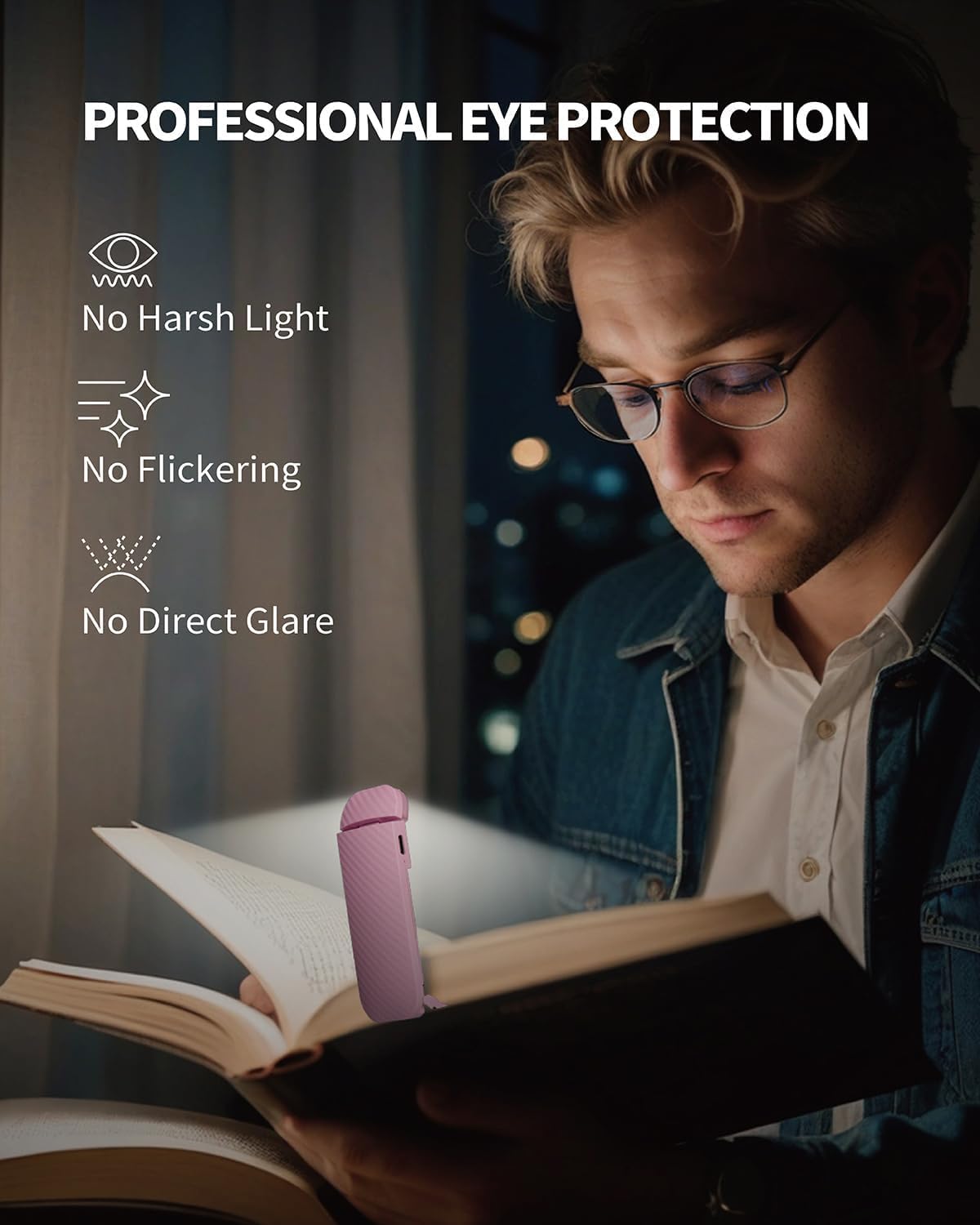HEMONNKAM Book Reading Light, Rechargeable Clip on Booklight, Eye Caring 3 Color Temperatures & 5 Brightness Levels, Night Use for Bed…