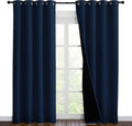 Nicetown 100% Blackout Curtain Set, Thermal Insulated & Energy Efficiency Window Draperies for Guest Room, Full Shading Panels for Shift Wo…