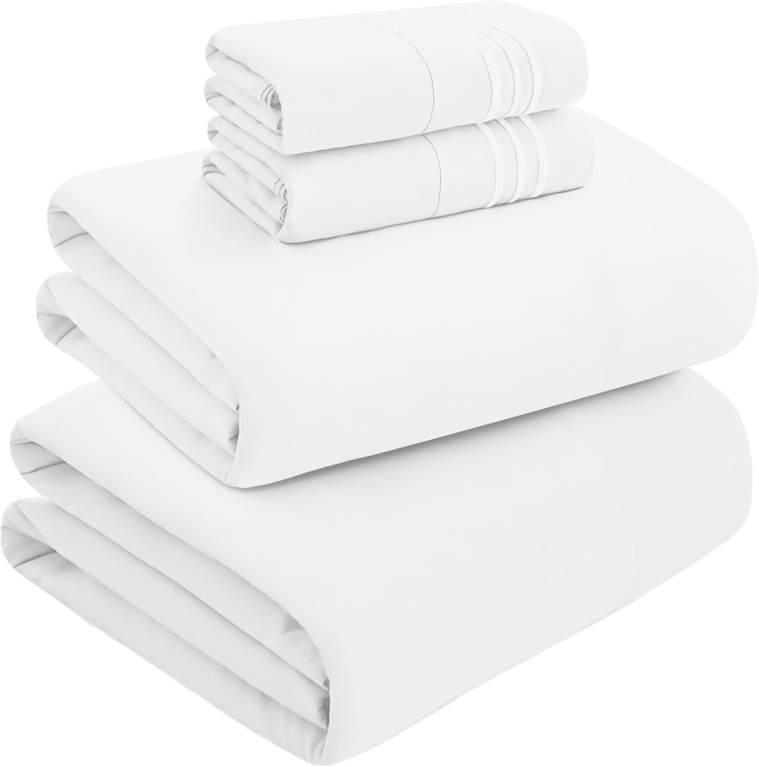 MocassiLuxuryBedding Mocassi Twin Size 4-Piece Bed Sheet Set - 1800 Hotel Quality Microfiber 18-24 Inches Extra Deep Pocket Fitted Sheet- L…