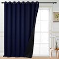 Yakamok 100% Blackout Extra Wide Thermal Insulated Curtains, Total Shade Patio Door Curtain, Full Light Shading Sliding Door Drape Room…