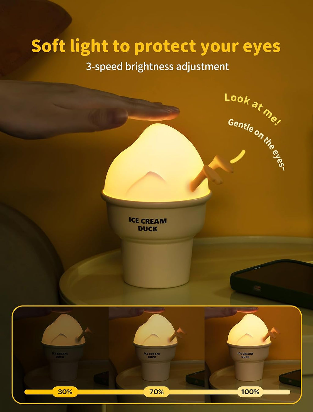 Tarinks Night Light for Kids, Rechargeable Bedside Touch Lamp, Portable Dimmable Nightlight, Cute Lamp Gifts for Baby, Teens, Adults, Table…
