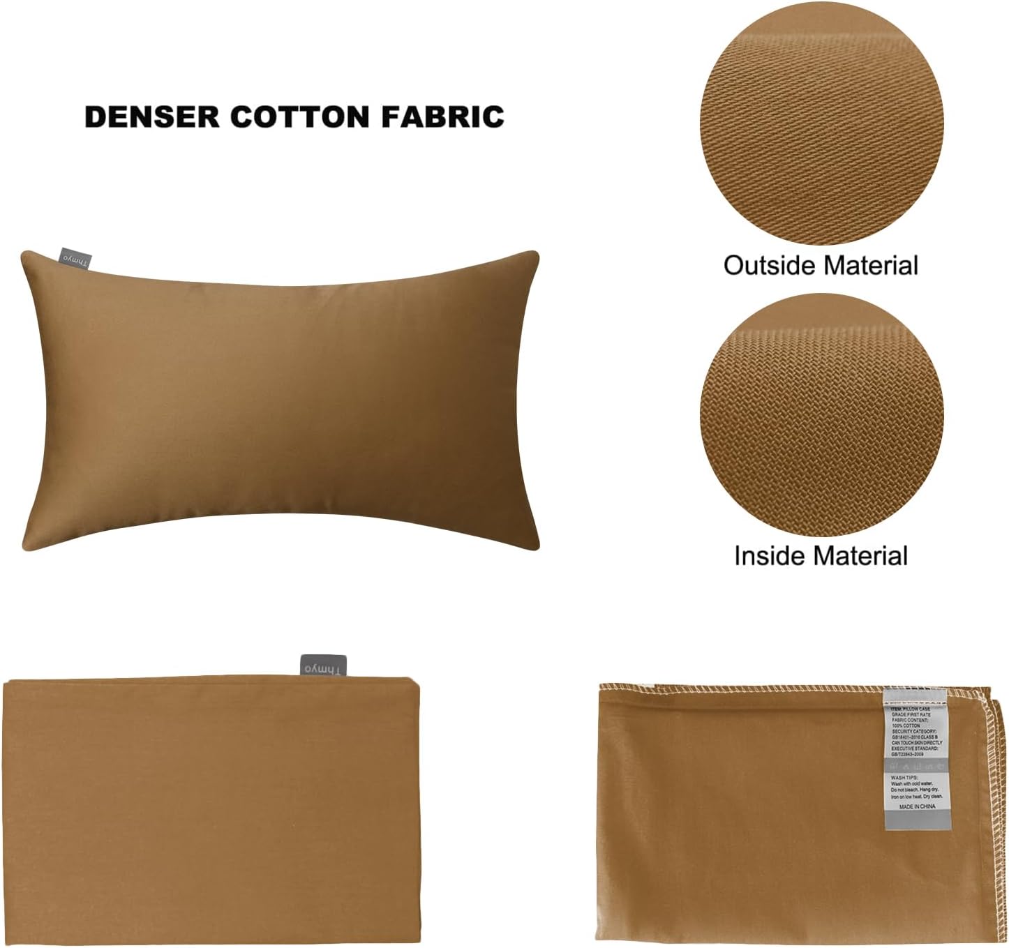Thmyo 4-Pack 100% Cotton Lumbar Comfortable Solid Decorative Throw Pillow Case, Rectangle Cushion Cover Pillowcase, DIY Throw Pillowcase fo…