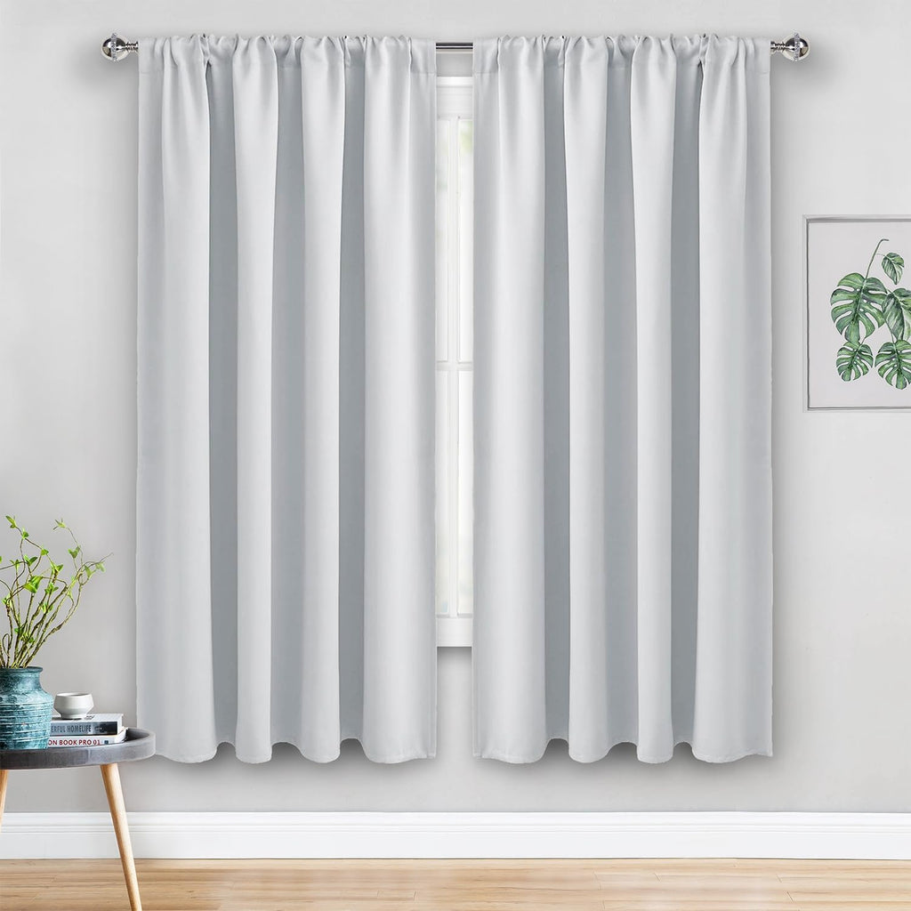 Jiuzhen Curtains for Bedroom - Thermal Insulated Room Darkening Noise Reducing, 52 x 63 Inch Blackout Curtains for Living Room, Light Block…