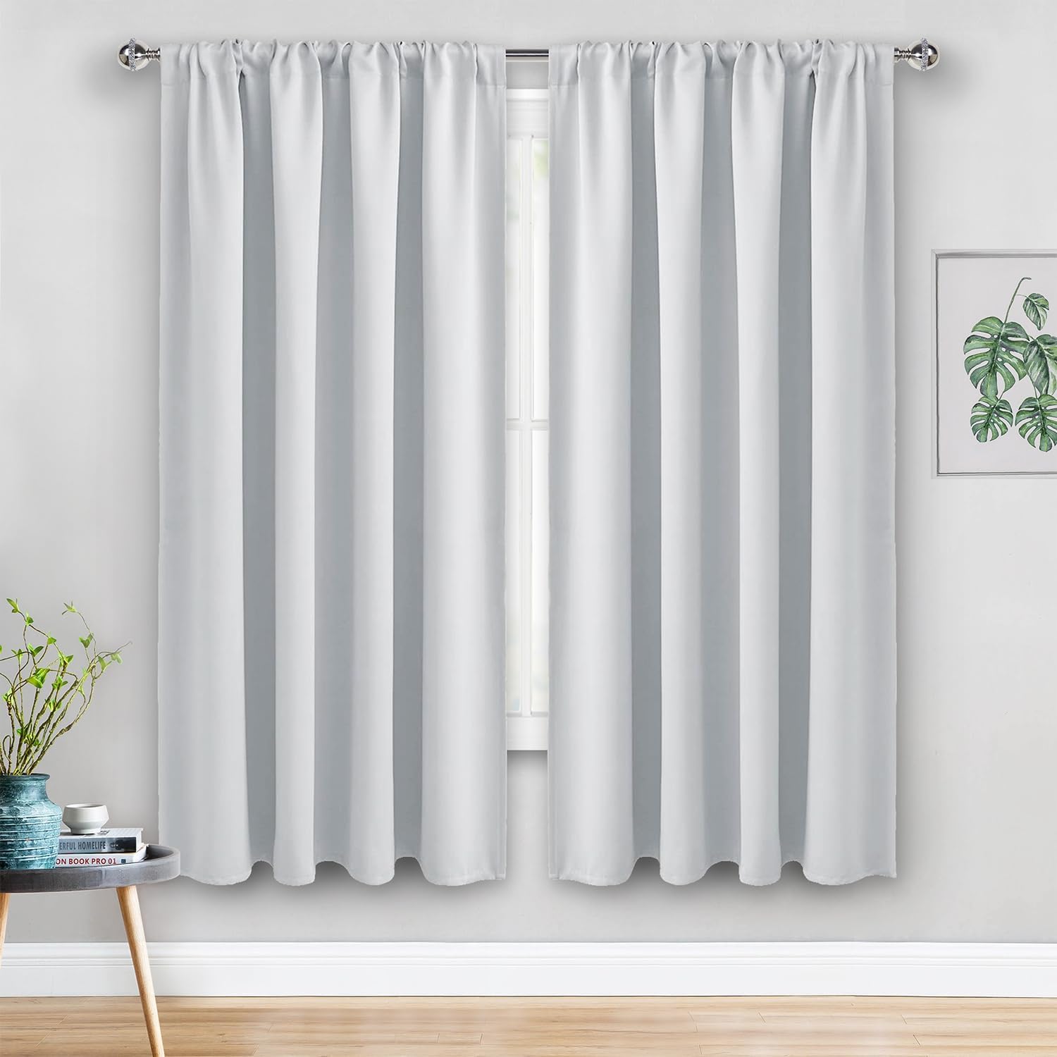 Jiuzhen Curtains for Bedroom - Thermal Insulated Room Darkening Noise Reducing, 52 x 63 Inch Blackout Curtains for Living Room, Light Block…