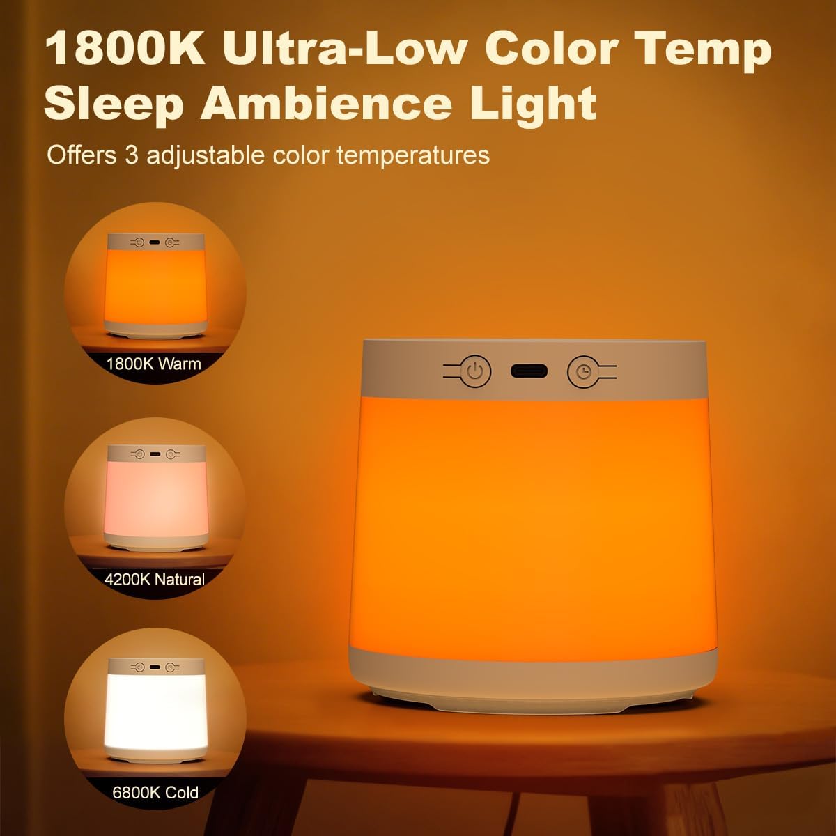3 Color Nursery Night Light for Adults & Kids Rechargeable Long Battery Life Touch Night Lamp Dimmable Brightness with 3 Timers Portable…