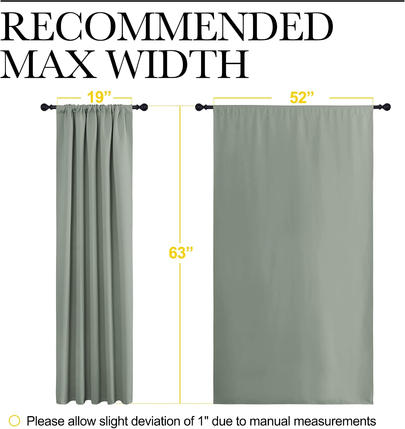 NICETOWN Window Curtains Blackout Drapes - Thermal Insulated Solid Rod Pocket Blackout Curtains/Draperies for Living Room (Greyish Green…