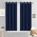 Yakamok Navy Blue Blackout Curtains for Bedroom, Light Blocking Window Treatment Drapes - Plain Solid Grommet Top Curtains(52Wx45L, 2…
