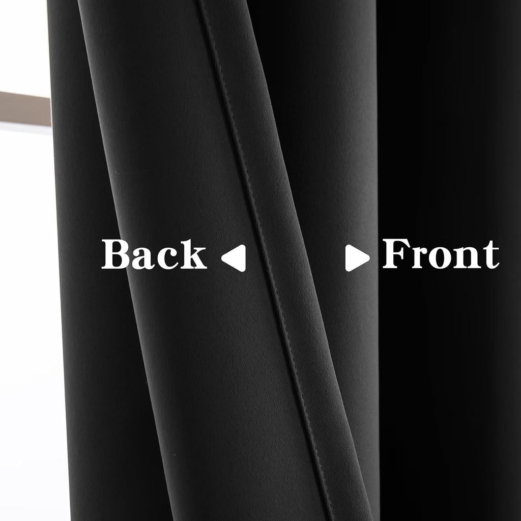Igemaeve Blackout Sliding Door Curtains 84 Inch Length, Extra Wide Room Divider Curtains, Dark Grey Grommet Energy Saving Thermal Insulated…