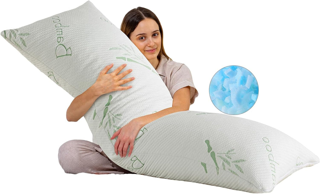 Hoxxme Body Pillow for Adults Shredded Memory Foam Long Full Body Pillow for Sleeping with Breathable Cover Firm Hug Large Pillows for Side…