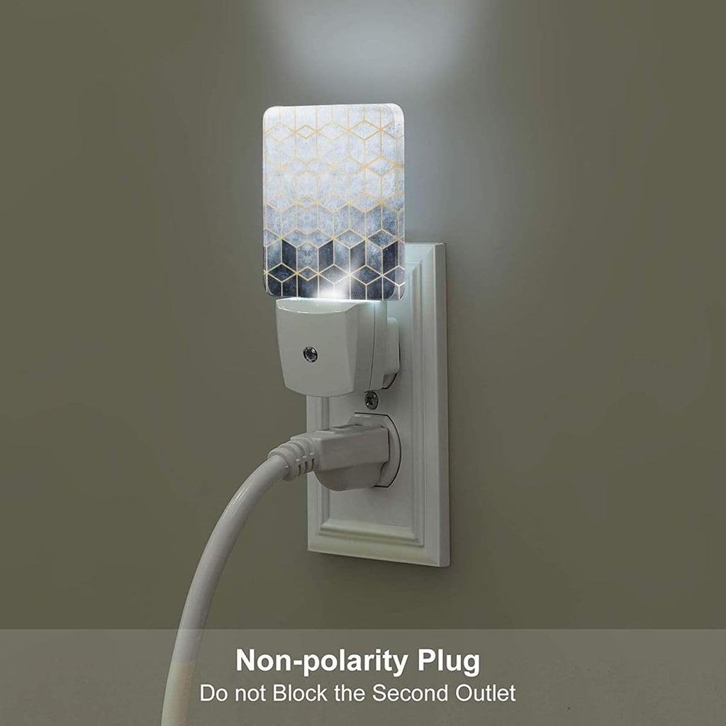 Black Grey Cubes Night Light, Plug-in Nightlights Auto Sensor Night Lamp Dusk-to-Dawn Lamp Home Decor for Nursery Children Girls Boys