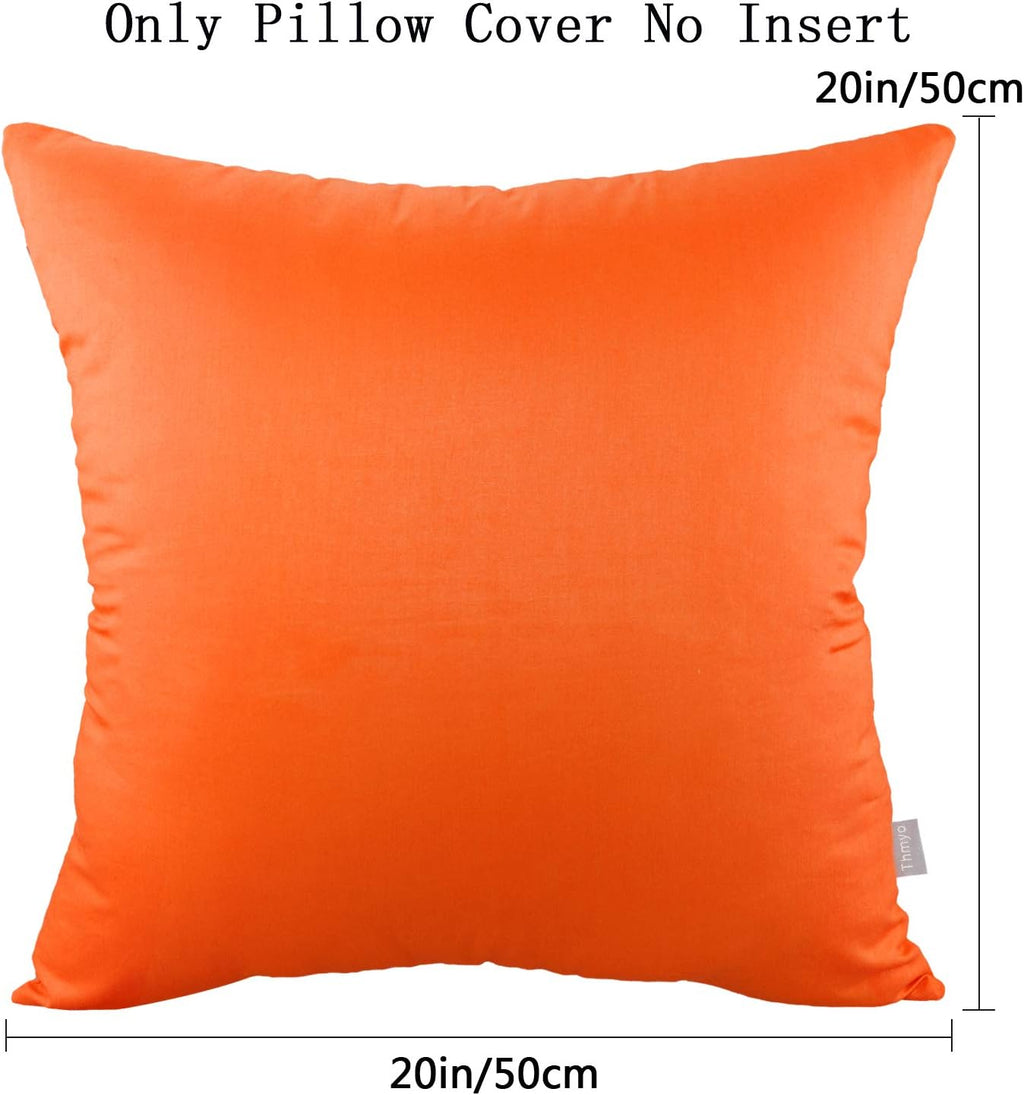 Thmyo 4-Pack 100% Cotton Comfortable Solid Decorative Throw Pillow Case Square Cushion Cover Pillowcase Sublimation Blank Pillow Covers Tha…
