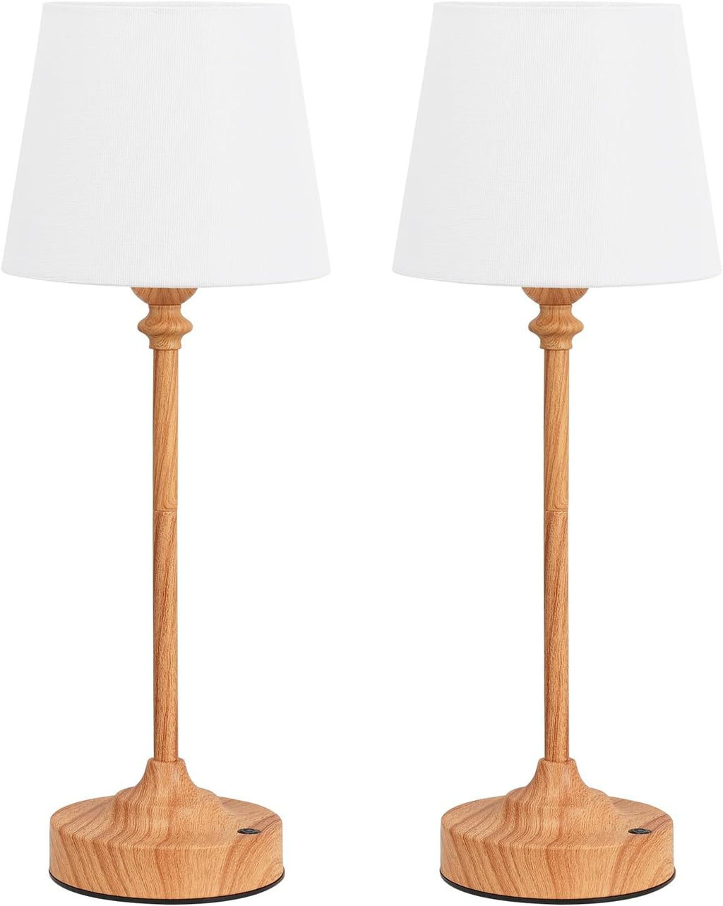 Kakanuo Cordless Table Lamps Rechargeable Set - 2 Pack Wooden 4000mAH Battery Operated Lamps for Decor, 3000K Stepless Dimming Touch…