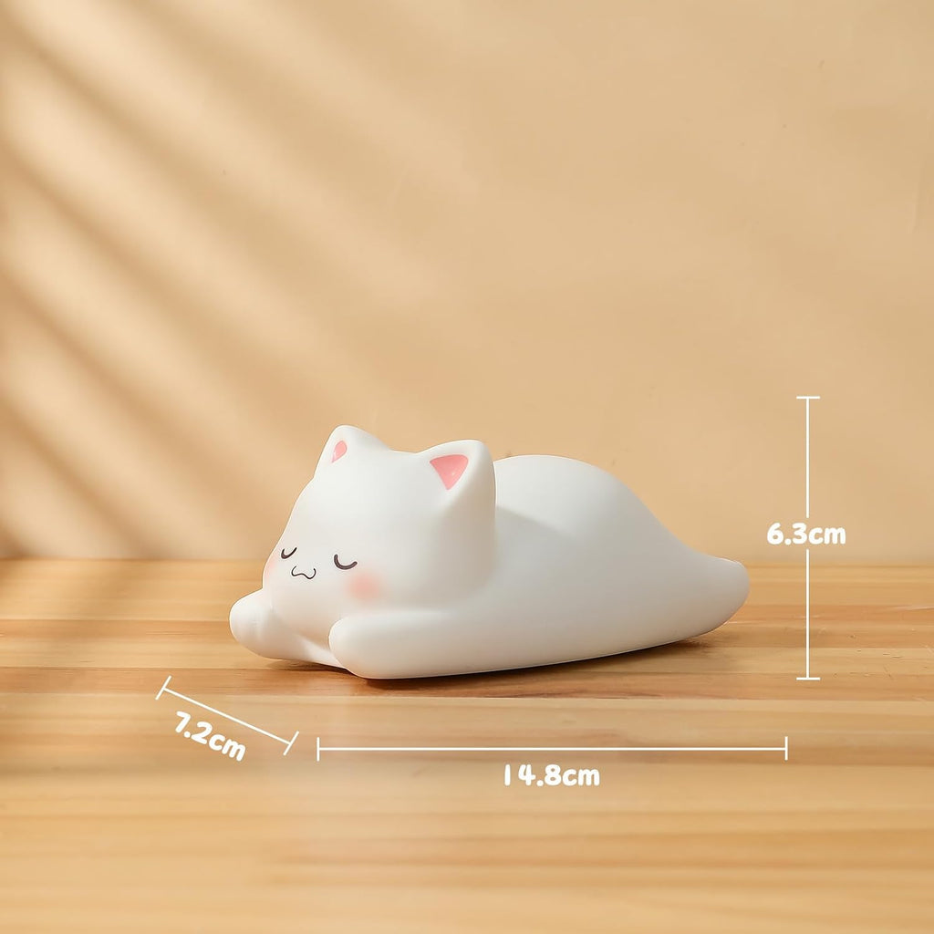 LOVERUIS Cute Night Light for Kids Cat Night-Light Baby Girl Squishy NightLight 1/3 Hour Timer Kitty Light Dimmable Nursery Lamp Colorful…