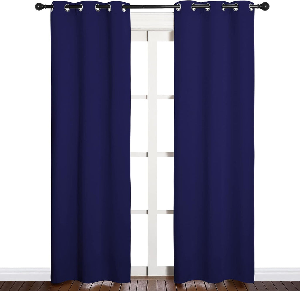 NICETOWN Blackout Curtain Panels, Window Treatment Energy Saving Thermal Insulated Solid Grommet Blackout Drapes/Draperies (Royal Blue, 1…
