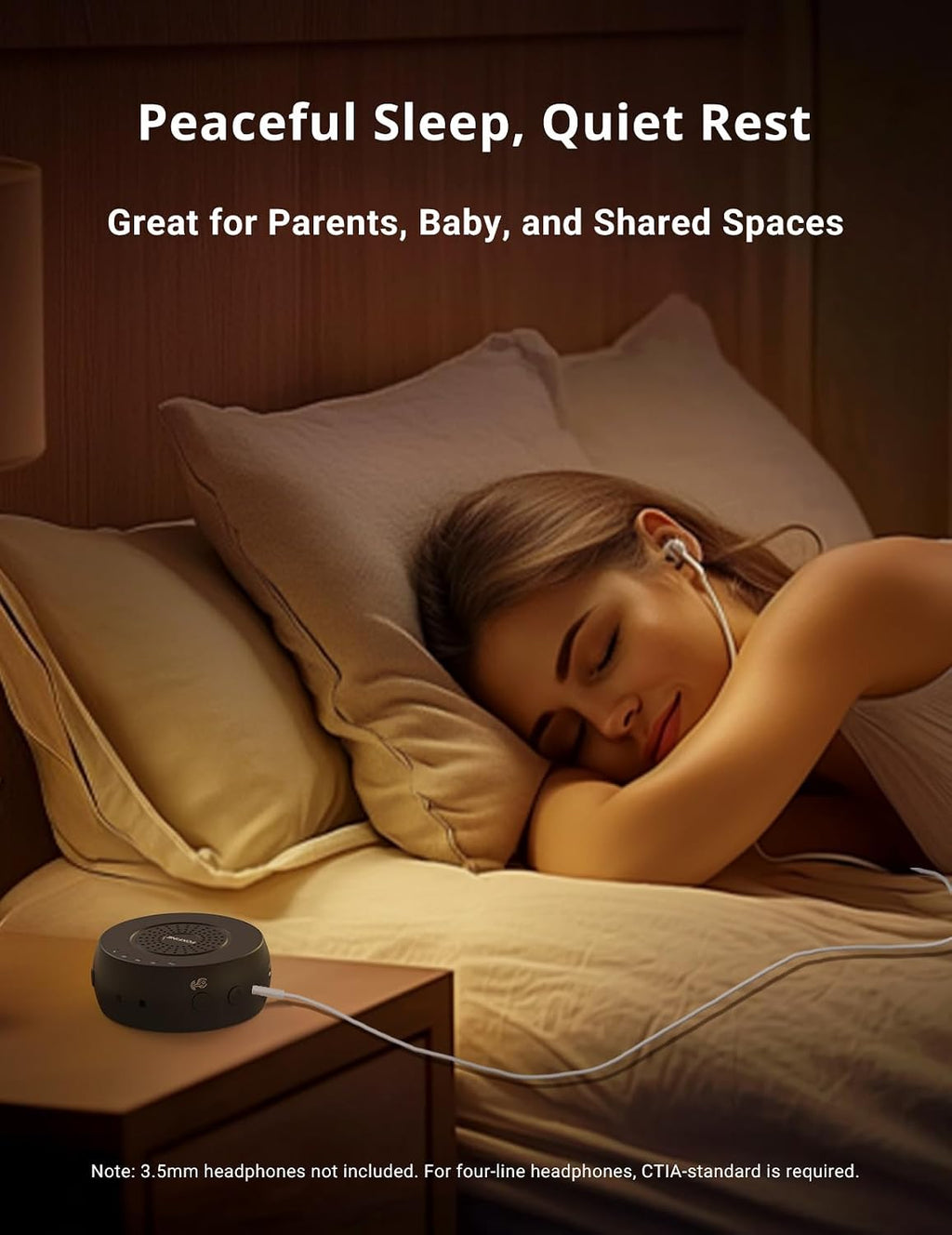 FOXFINE Portable Sound Machine, Travel White Noise Machine with 36 Soothing Sounds, Focus Light & Headphone Jack, Timer & Memory for…