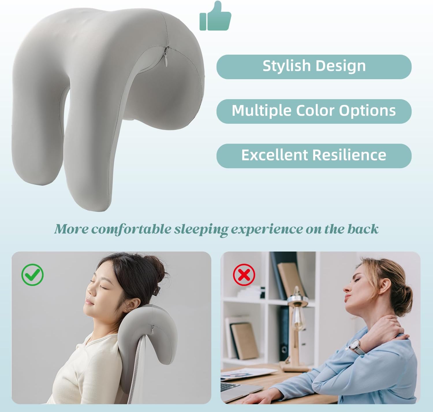 SheRest Office Chair Neck Pillow, Memory Foam Ergonomic Nap Pillow Office Chair Headrest Accessory, Neck Support Pillow Ideal for Office…