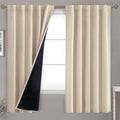 BGment Champagne 100% Blackout Curtains with Thermal Insulation Liner,63 Inch Curtains 2 Panel Set Double Layer Light Blocking Rod Pocket…