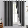Yakamok 100% Blackout Curtain Panels 63 inches Cold and Light Blocking Drapes for Nursery, 2 Thick Layers Thermal Insulated Draperies (2 Pi…