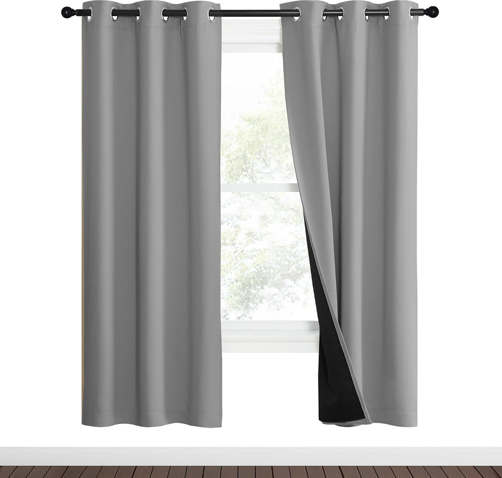Nicetown Full Shade Curtain Panels, Pair of Energy Smart & Noise Blocking Out Blackout Drapes for Dining Room Window, Thermal Insulated Gue…