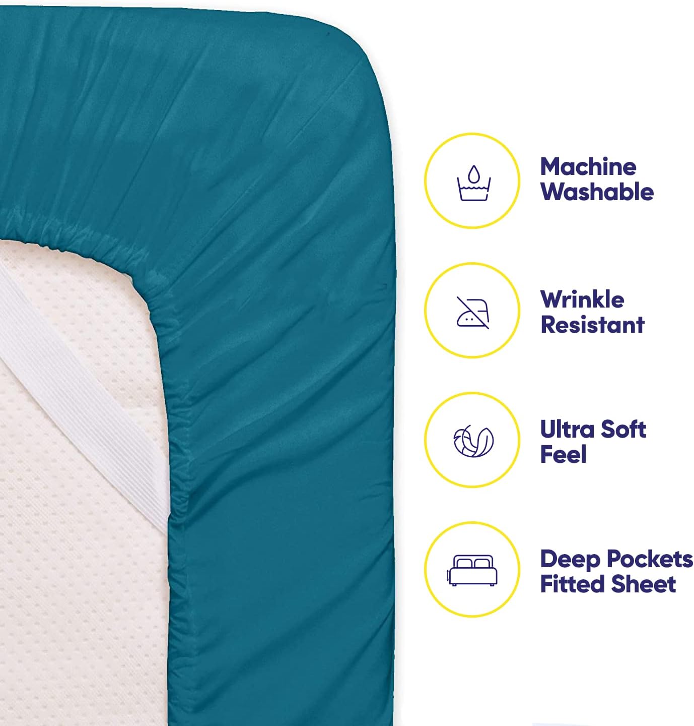 Full Size Bed Sheets - 6 Piece 1500 Supreme Collection Fine Brushed Microfiber Deep Pocket Full Sheet Set Bedding - 2 Extra Pillow Cases…