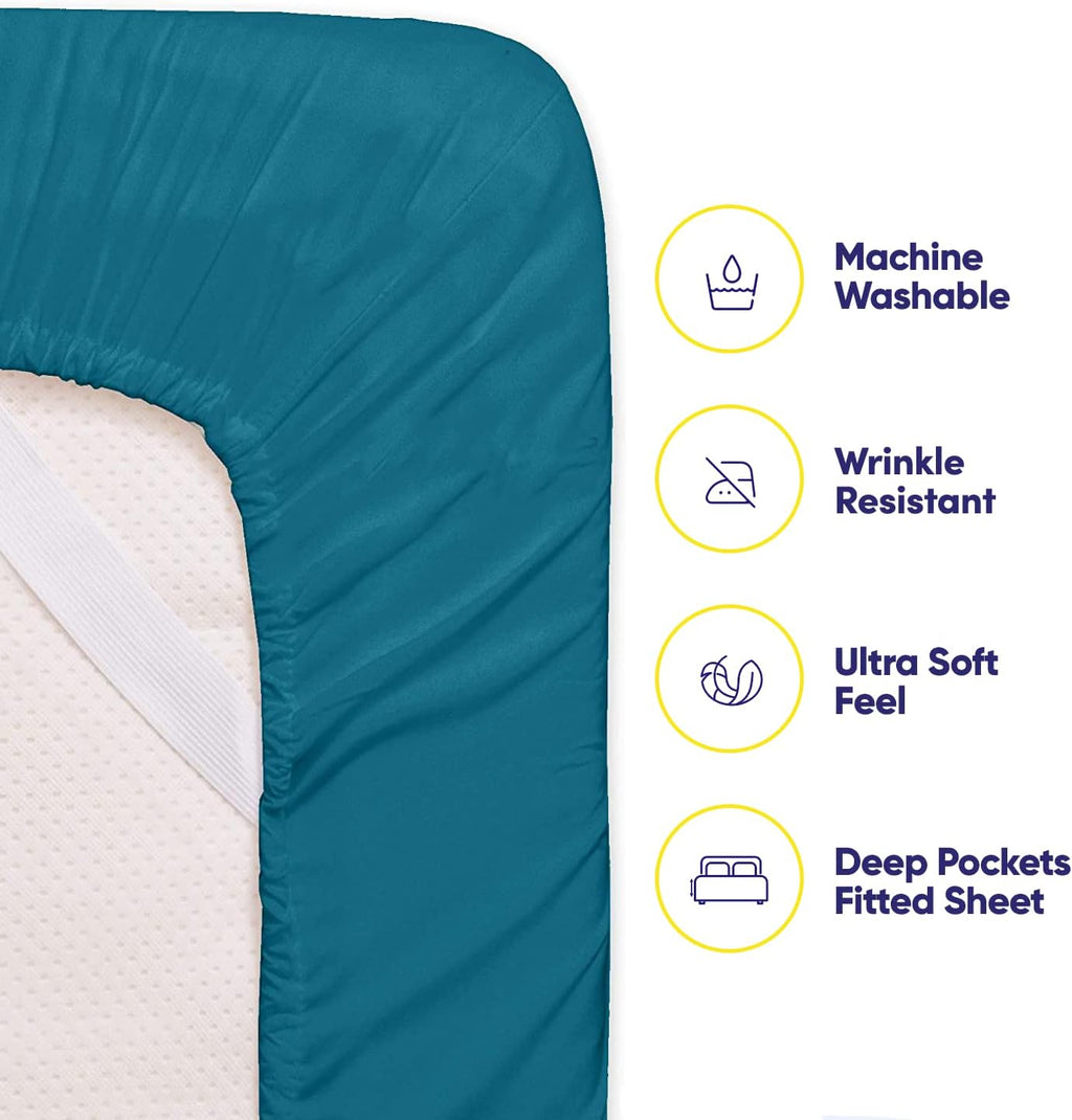 Queen Sheets Teal - 6 Piece 1500 Supreme Collection Fine Brushed Microfiber Deep Pocket Queen Sheet Set Bedding - 2 Extra Pillow Cases…