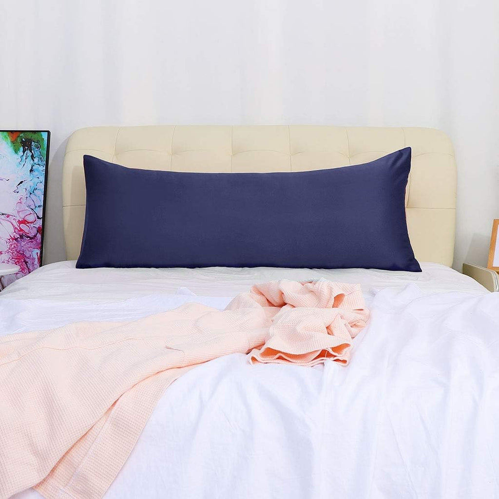 uxcell Body Pillow Cover, 20x48 Inch Navy Silky Satin Body Pillowcases for Hair and Skin, Soft Cooling Smooth Pillow Case with Envelope…