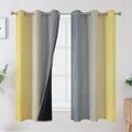 Estelartextiler Ombre Gray and Yellow Blackout Curtains 63 Inch Length 2 panels, Full Room Darkening Curtains for Kids Room, Grommet Therma…