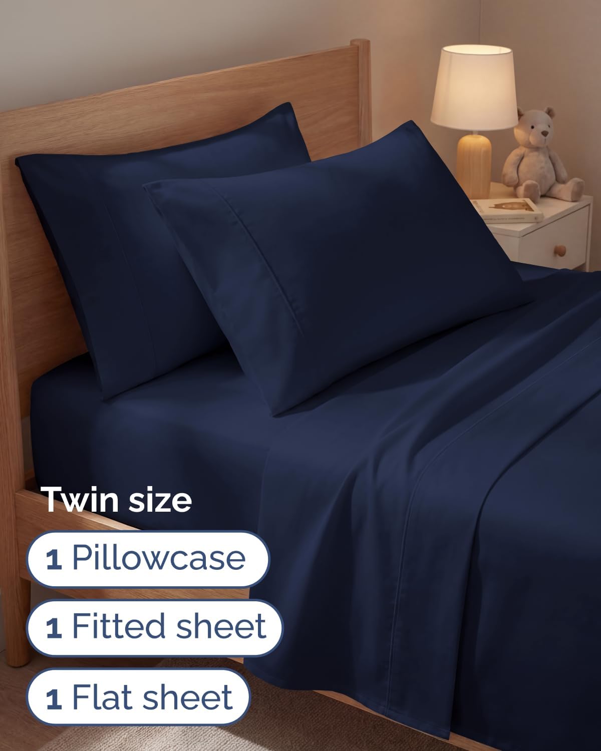 Twin 4 Piece Sheet Set - Comfy, Breathable & Cooling - Hotel Luxury Bedding for Women, Men, Kids, Teens & Children - 1 Flat & 1 Fitted…