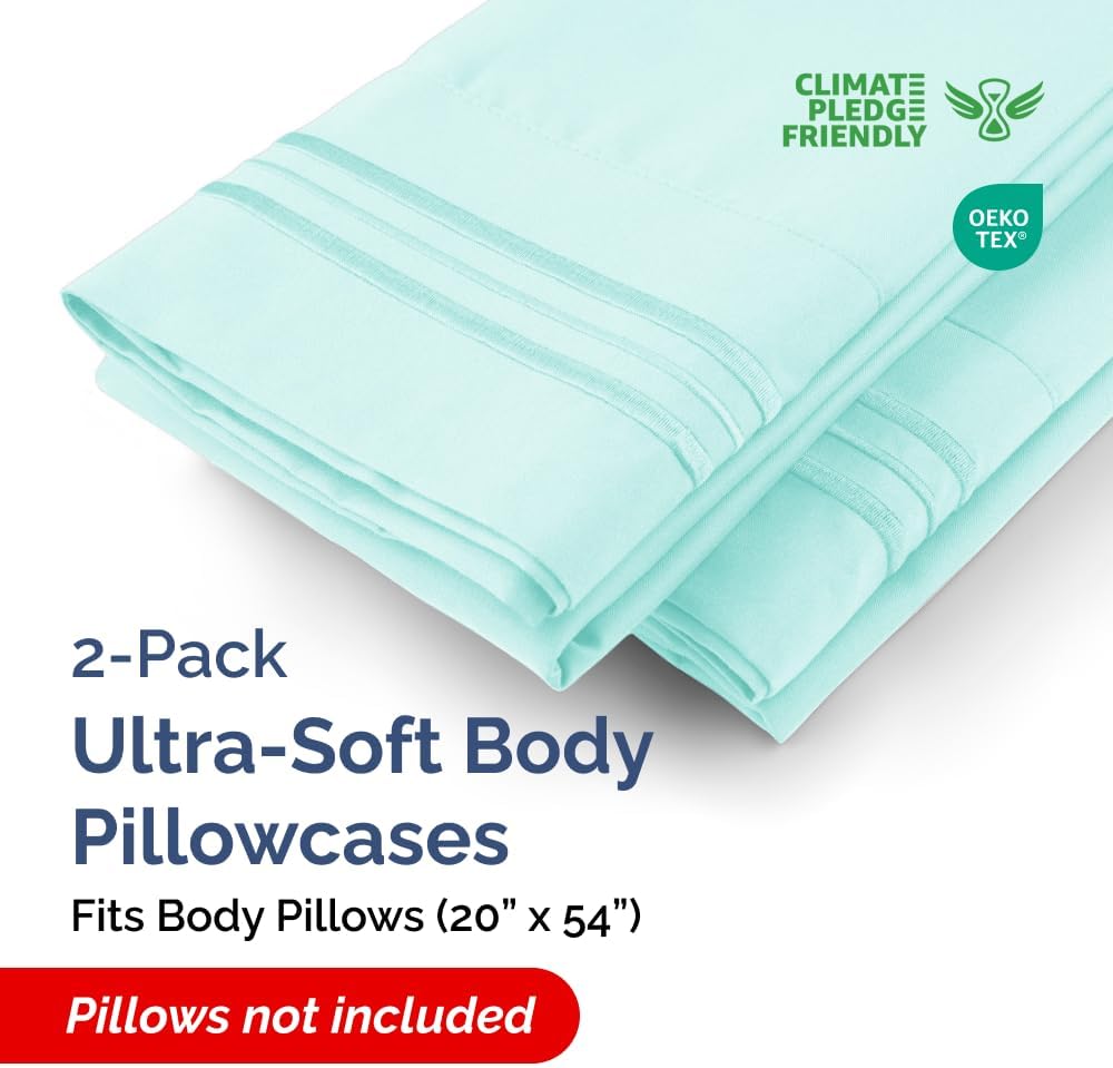 Body Pillowcases Set of 2-20x54 Long Body Pillow Case - Soft Body Pillow Cover for Sleeping & Side Sleepers - Comfy, Breathable & Wrinkle…
