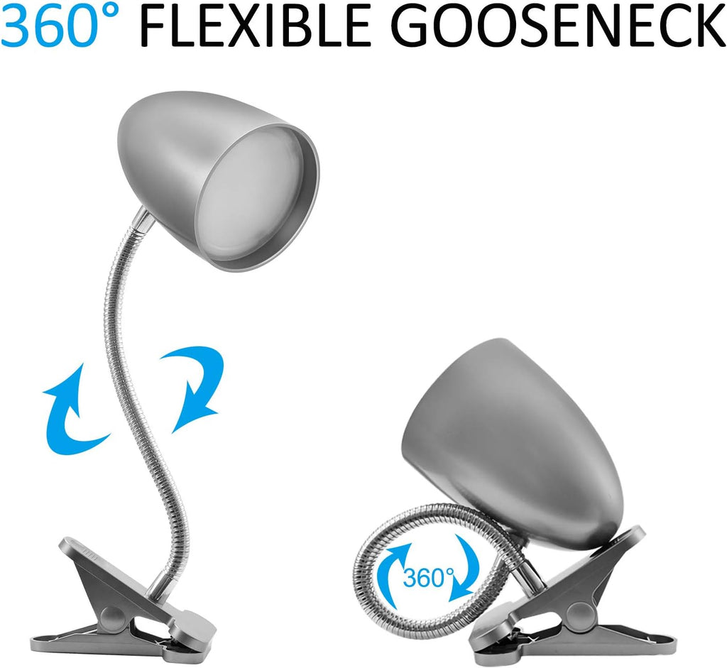 Eenergeticlighting E ENERGETIC LIGHTING Desk lamp with Clamp, Non-Dimmable Clip Light for Bed and Desk, 4000K Cool White, 3.5W 240 LM lamp,…