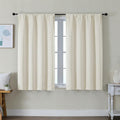Simplebrand Ava Light Beige Short Light Filtering Curtains for Bedroom 45 Inches Long 2 Panels Set, Solid Thermal Insulated, Energy Saving…