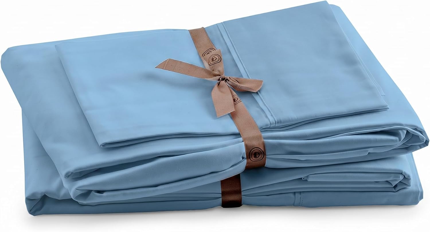 Perupima Peru Pima 415 Thread Count Percal King Sheet Set - 100% Peruvian Pima Cotton, 4 Piece (Flat, Fitted, 2 Pillowcases) - Cooling, Cri…
