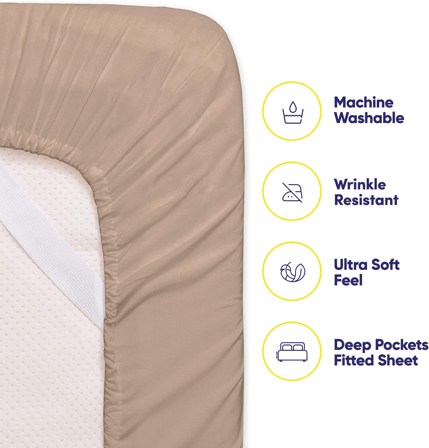 Cal King Size Bed Sheets - 6 Piece 1500 Supreme Collection Fine Brushed Microfiber Deep Pocket California King Sheet Set Bedding - 2…