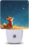 Woodland Fox Stars Night Lights Plug into Wall, Night Light for Bedroom Bathroom Hallway Kitchen, Auto Dusk to Dawn Sensor Decorative…