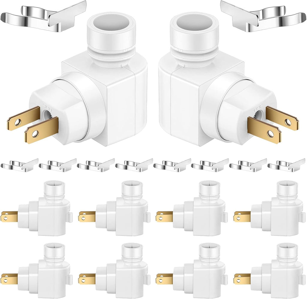 Reginary 8 Sets Night Light Bases, 360° Plug in Rotating Night Light Modules with On/Off Switch and Metal Clips Plastic Swivel Wall Lamp…