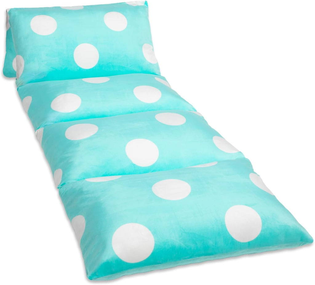 Butterfly Craze Floor Pillow Case, Mattress Bed Lounger Cover, Polka Aqua, Queen Size - Cozy Seating Solution for Kids & Adults, Recliner…