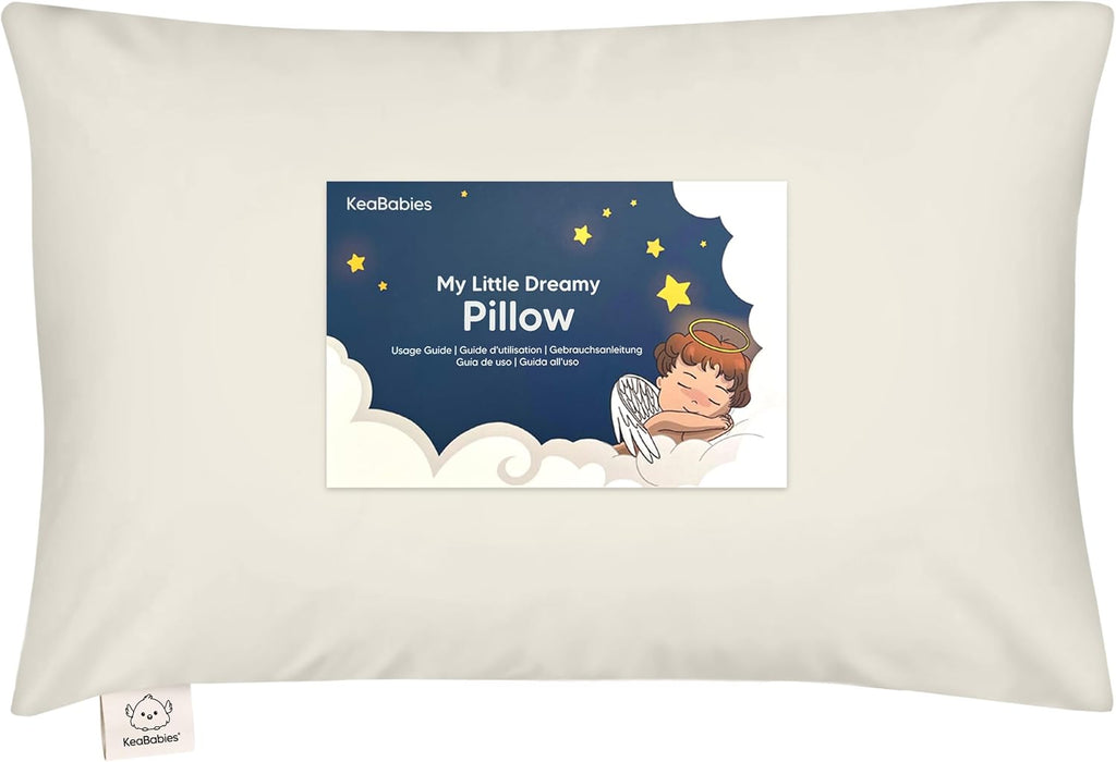 Toddler Pillow with Pillowcase - 13x18 My Little Dreamy Kids Travel Bed Pillows for Sleeping, Organic Cotton Small Pillowcase, Soft &…