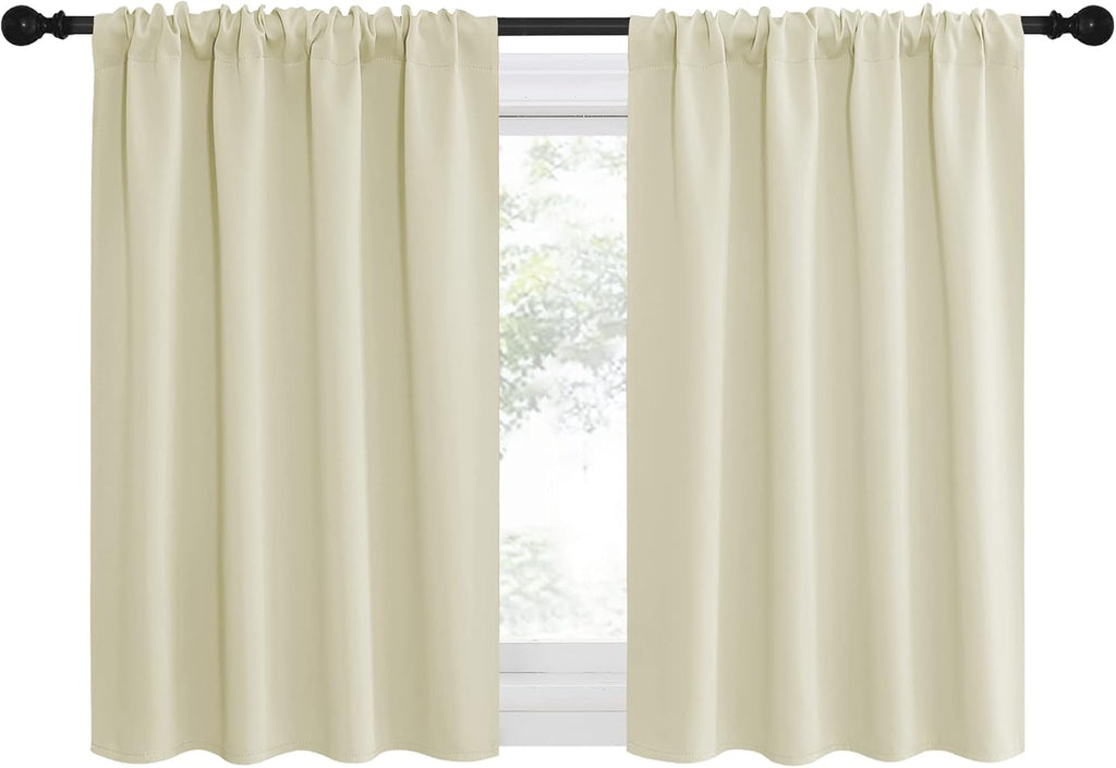NICETOWN Kitchen Curtains, Short Blackout Curtains & Drapes, Small Window Draperies for Dining Room, Cupboard (Beige, 42 in x 36 in (W x…