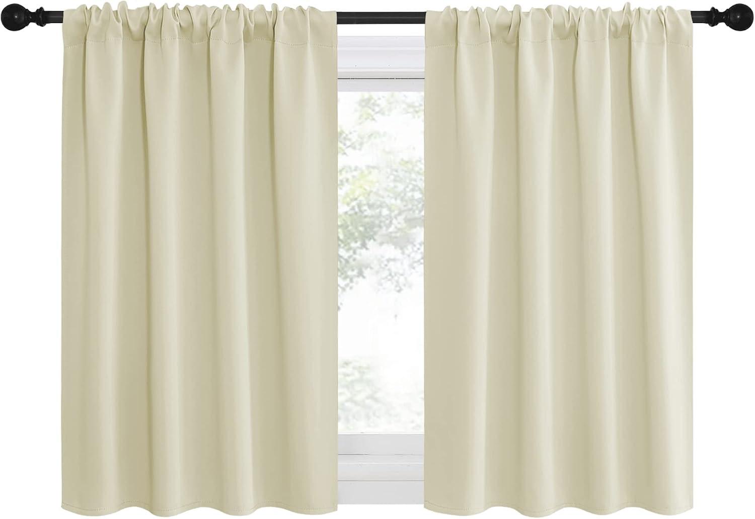 NICETOWN Kitchen Curtains, Short Blackout Curtains & Drapes, Small Window Draperies for Dining Room, Cupboard (Beige, 42 in x 36 in (W x…