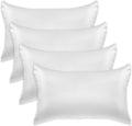 Elegantcomfort Elegant Comfort 4-Pack King Size Satin Pillowcase Set with Hidden Zipper Closure, White, 20" x 40" White